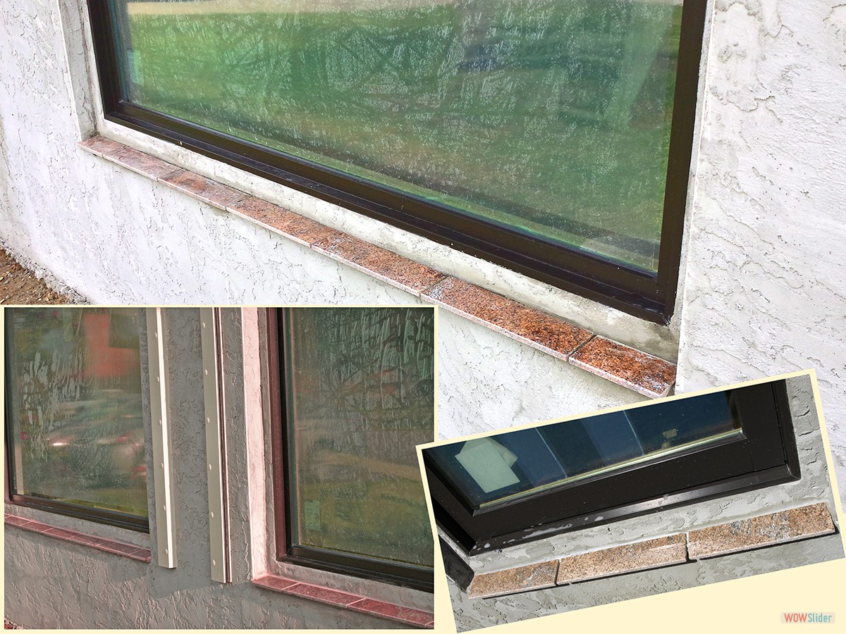Nach dem Verputzen: geflieste Außenfensterbänke