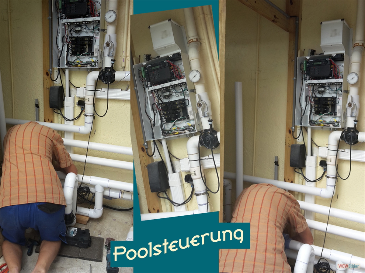After installing all waterpipes the next step is the electrical work on the pool control.
