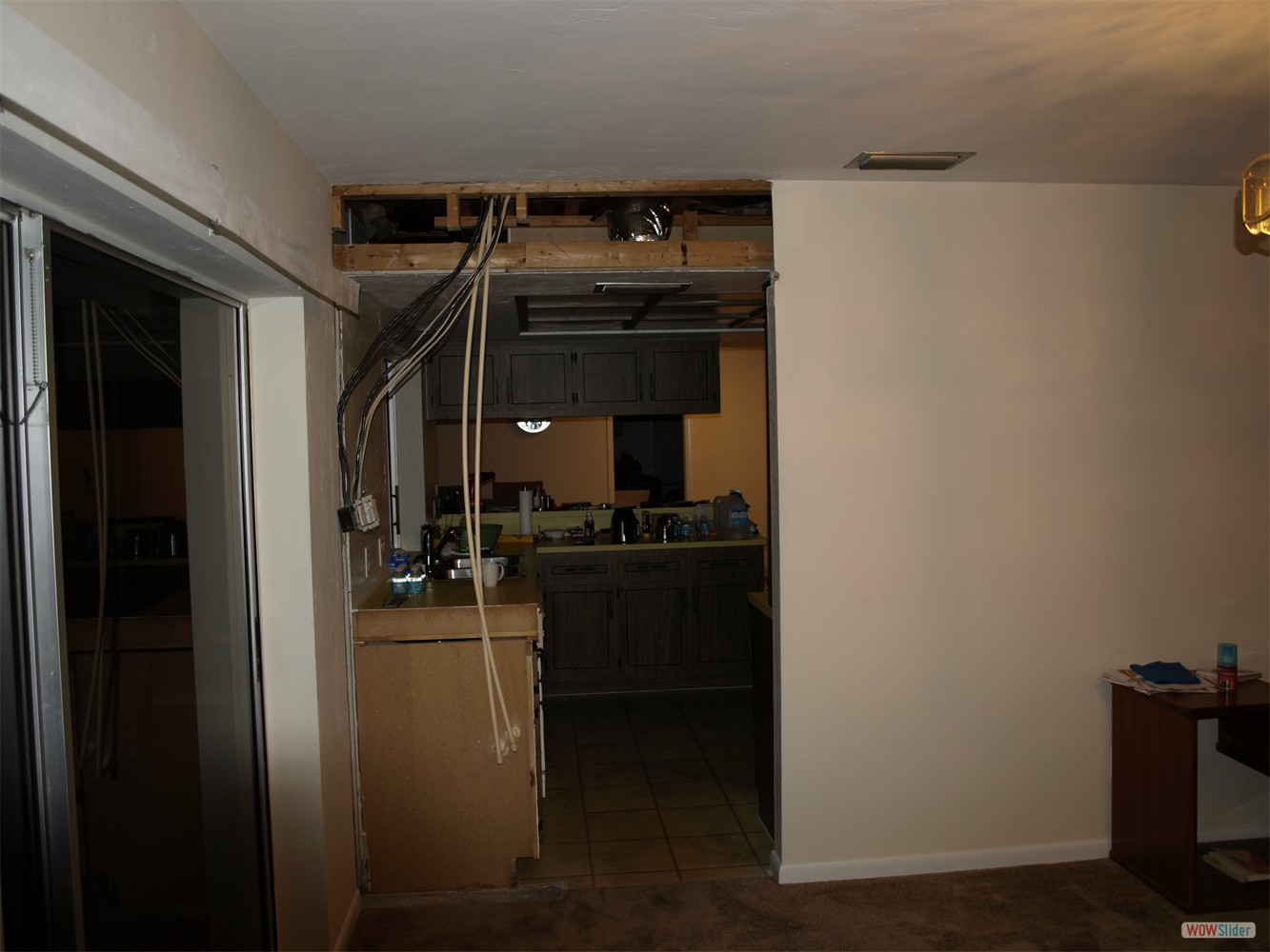 This opening to the area to become the dining room has been enlarged already