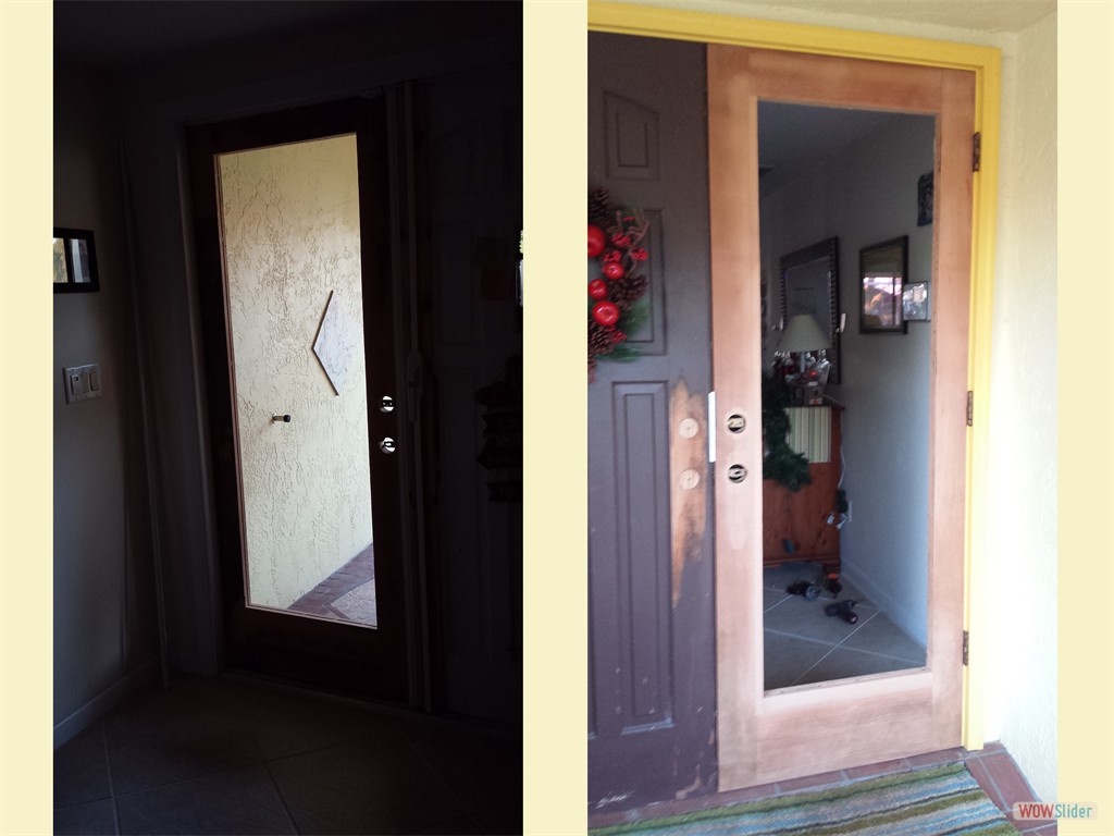 Übergangsweise eine Haustür ohne Glas