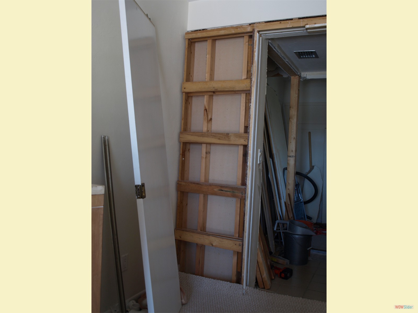 Frame of the left sliding door to the bathroom