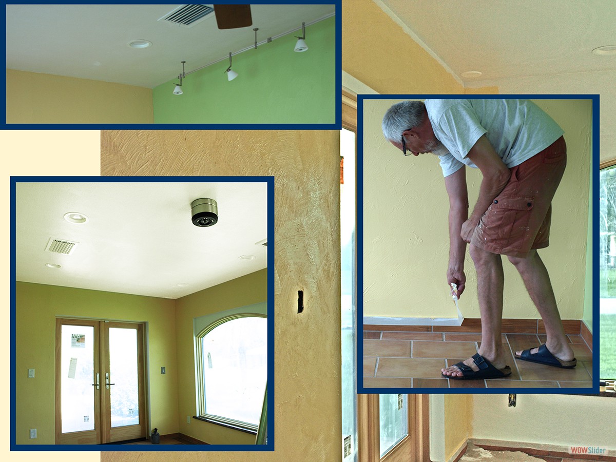 Fertig! Die letzten Kreppstreifen werden noch entfernt.